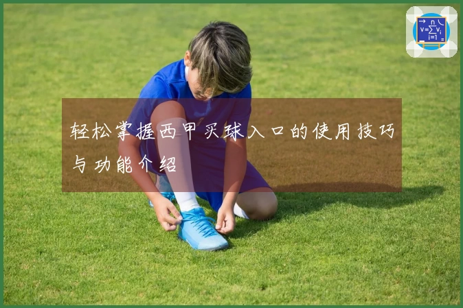 轻松掌握西甲买球入口的使用技巧与功能介绍